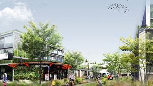 Artist impression van de nieuwbouw rond de Dr Braberstraat in Roosendaal
