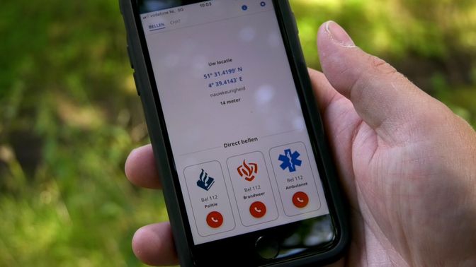 Als je belt via de 112 app, hebben de hulpdiensten meteen de juiste coördinaten.
