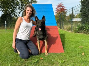 Patricia en haar hond Caelum