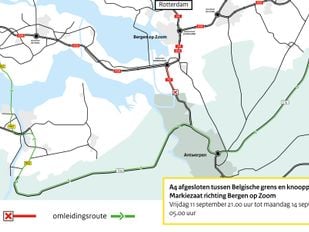 A4 tussen Belgische grens en Bergen op Zoom weekend dicht voor werkzaamheden
