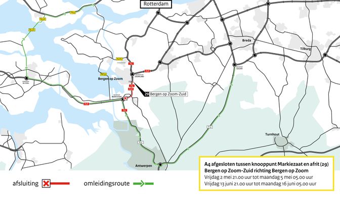 afsluiting werkzaamheden snelweg a4 dicht