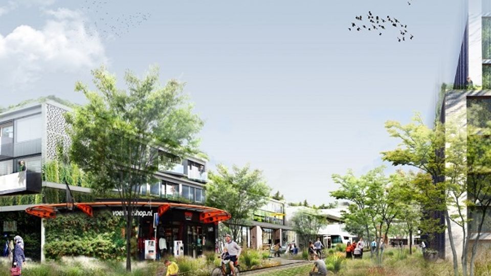 Artist impression van de nieuwbouw rond de Dr Braberstraat in Roosendaal