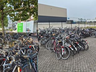 achtergelaten fietsen worden meegenomen