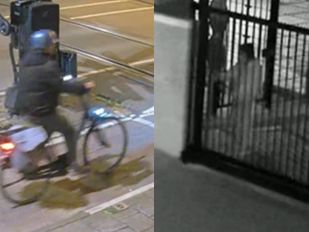 Politie deelt beelden van man die Davidsterren op ingang van moskee spuit