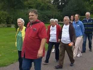 Wandelende deelnemers van de Nationale Diabetes Challenge