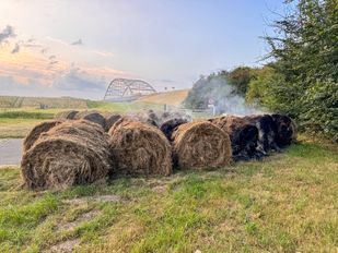 Brand hooibalen Campweg Sint Philipsland