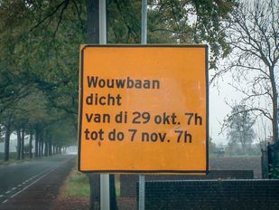 wouwbaan dicht afgesloten werkzaamheden wouw roosendaal