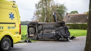 auto gelanceerd bij ongeval Moerstraten