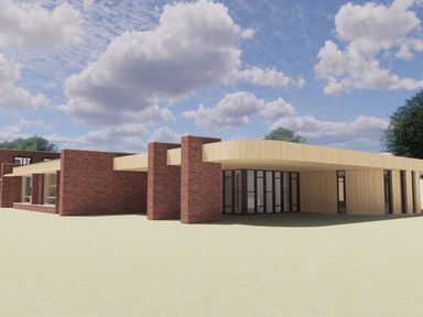 De ontwerpen voor de vernieuwde school.