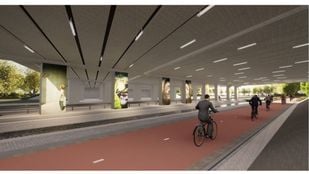 De nieuwe tunnel bij De Stok voor de snelfietsroute tussen Bergen op Zoom en Roosendaal.