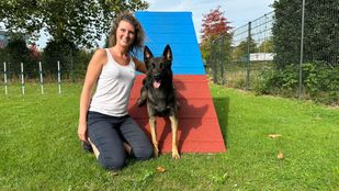 Patricia en haar hond Caelum