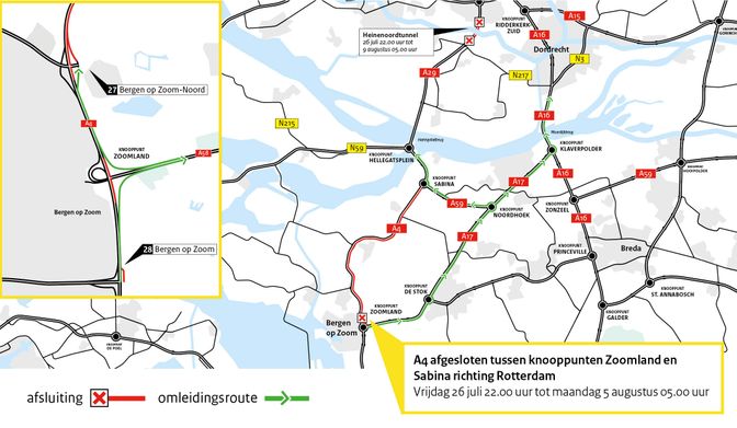 wegwerkzaamheden a4