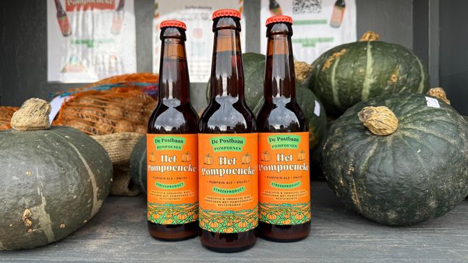 Het bier van Joris is gebrouwen uit reststromen van pompoenen.