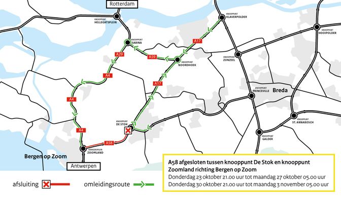 wegafsluiting A58