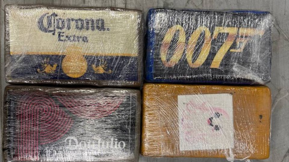 De cocaïne werd onderschept door de douane.