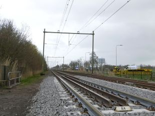 Treinrails (stockfoto)