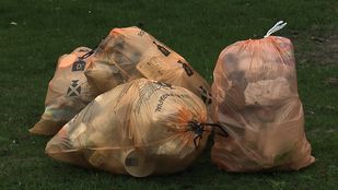 Inzamelen PBD afval in oranje zakken in Roosendaal