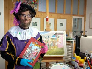 Tekenpiet fietst vooruit en verrast Bergen op Zoom met Sint’s grote Prentenboek
