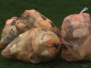 Inzamelen PBD afval in oranje zakken in Roosendaal