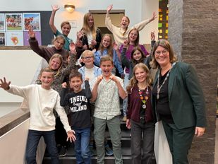 De nieuwe kinderraad van de gemeente Zundert.