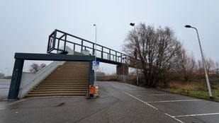 De passerelle in Roosendaal