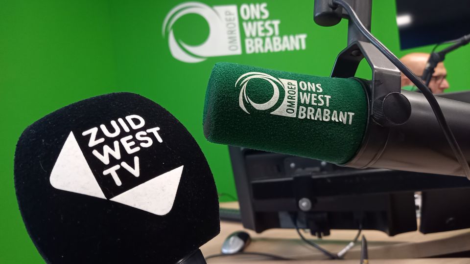 Logo's van Omroep Ons West-Brabant, ZuidWest Update, ZuidWest FM en ZuidWest TV