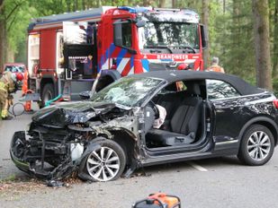 Auto ramt boom op Plantagebaan in Wouwse Plantage