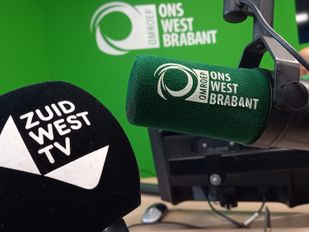 Logo's van Omroep Ons West-Brabant, ZuidWest Update, ZuidWest FM en ZuidWest TV