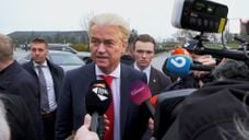 Geert Wilders in dorp Moerdijk.