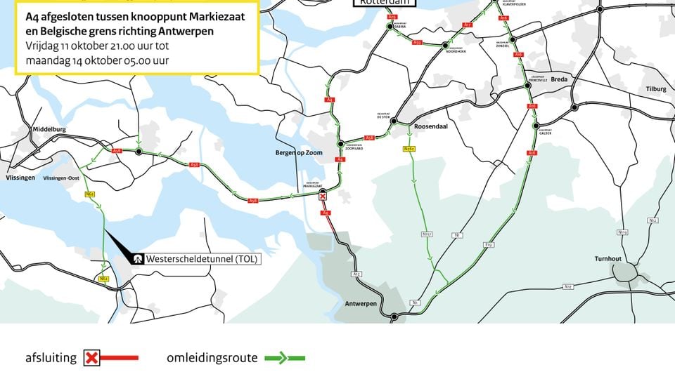 Wegafsluiting A4 Markiezaten